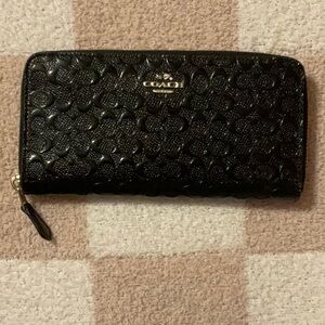 Coach shiny black wallet